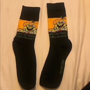 SpongeBob SquarePants Black and Orange Halloween Socks
